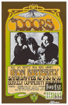 an old concert poster for the doors