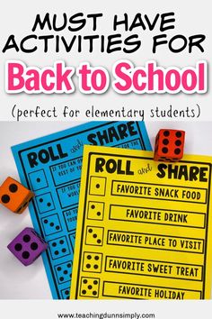 back to school activities for kids with text overlay that reads must have activities for back to school perfect for elementary students