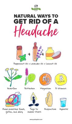 Get Rid Of A Headache, Natural Headache, Avoid Processed Foods, Natural Headache Remedies, Health And Fitness Magazine, Headache Relief, Migraine Headaches, Daily Health Tips, Menstrual Cramps