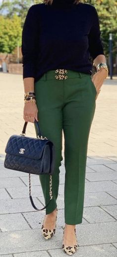 Style With Blazer, Green Pants, Work Outfits Women, Blazer Fashion, Fall Fashion Outfits