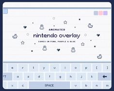 an animated keyboard with the words nintendo overlay