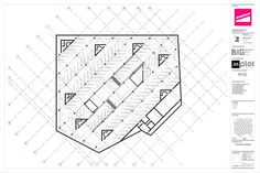 an architectural drawing with lines and dots in the shape of a heart, on top of a white background