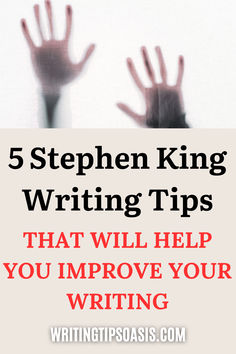 Image of silhouette of hands and title of pin which is 5 Stephen King writing tips that will help you improve your writing. Stephen King Writing, Script Writing, Writing Lessons, Famous Authors, Writing Workshop