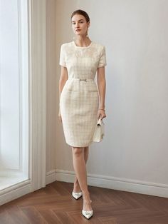 EMBROIDERY FLORAL PATTERN SLIM FIT SHORT DRESS WITHOUT BELT White Elegant  Short Sleeve Woven Fabric Plain Fitted Non-Stretch  Women Clothing, size features are:Bust: ,Length: ,Sleeve Length: Ruched Waist Dress, Embroidery Floral, Slim Fit Shorts, Dress For Short Women, Inspiration Mode, Waist Dress, Long Sleeve Casual, Short Dress, Active Wear For Women