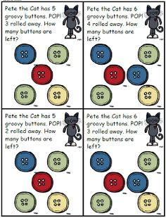 an image of cat buttons in the shape of letters and numbers to match with each other