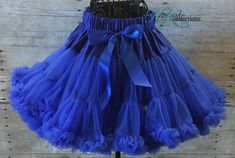 Royal Blue Pettiskirt accented with a Royal Blue Satin Bow. Sizing chart in our photos! Our Royal Blue Pettiskirt is made with the highest quality nylon/chiffon and a soft satin elastic expandable waistband and bow and has 2 full layers of ruffles and a liner, so your angel can grow with it. Your adorable lil' princess will turn heads with our beautiful soft, extra fluffy Royal Blue Pettiskirt & tutu. Perfect for photo shoots, birthday parties and party favors, special occasions like, A Flow Photo Shoots Birthday, Blue Tutu, Fluffy Skirt, Satin Bow, Tutu Skirt, Blue Satin, Playing Dress Up, Cobalt, Tulle Skirt