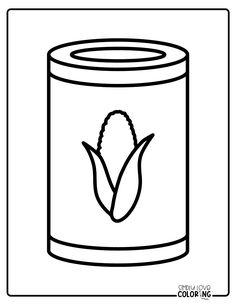 a can of corn coloring page