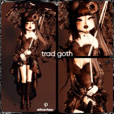 dress to impress trad goth outfit ideas / inspo ! (ITEMS IN SEPERATE POST) themes: trad goth, dark colors, black/white ── .✦ made by me ! Dti Dark Colors Fit, Dress To Impress Theme Gothic, Goth Dti Outfit, Dark Dress To Impress, Dress To Impress Dark Colors, Trad Goth Dress To Impress, Trad Goth Outfit, Trad Goth Dress, Trad Goth Outfits