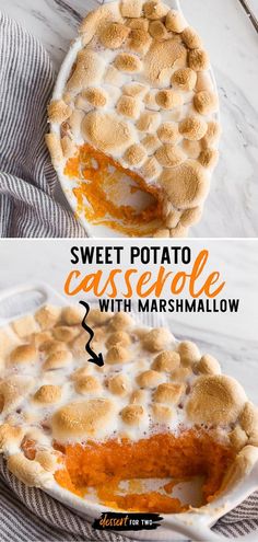 sweet potato casserole with marshmallow topping