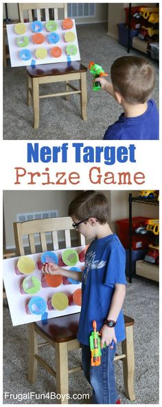 the nerf target prize game is an easy and fun way to teach kids how to play