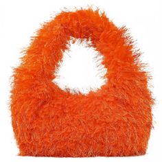 PRICES MAY VARY. ❤️❤️High-quality material: This bag is made of fluffy plush artificial fur, with a soft and comfortable texture, not only practical, y2k retro furry bag adds beauty to your dress. ❤️❤️Size: 10.2" x 4.3" x 13.8" (length * width * height), easy to carry and does not feel too heavy, roomy enough for your necessities, such as mobile phones, lipstick, wallets, sunglasses and any other small items. ❤️❤️Zipper Closure, which is convenient to open and close. It allows you to easily acce Fuzzy Bag, Orange Clothing, Faux Fur Handbag, Orange Purse, Purse Trends, Yarn Bag, Look Retro, Fur Bag, Purse For Women