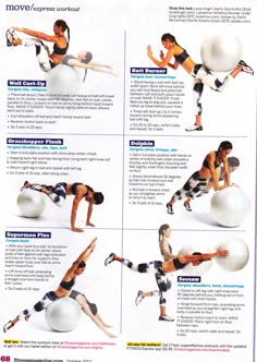 an exercise poster shows how to use the ball