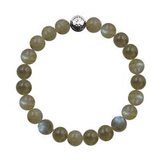 Earth Spirit Labradorite Mens Beaded Bracelet with Trident Logo - Forziani Spiritual Beads, Meaningful Symbols, Earth Spirit, Fire Water, Beads Bracelets, Colored Stones, Labradorite Beads