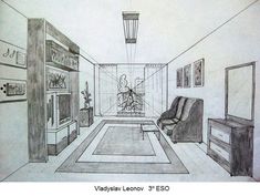 this is a drawing of a living room