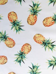 a white background with pineapples on it