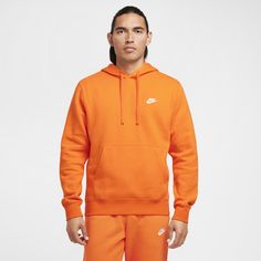 A closet staple, the Nike Sportswear Club Fleece Pullover Hoodie combines classic style with the soft comfort of fleece. Nike Hoodies, Nike Clothes Mens, Nike Clothes, Nike Sportswear Club Fleece, Orange Hoodie, Athletic Clothes, Polo Sport Ralph Lauren, Future Clothes, Zip Hoodies