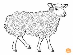 illustration of Easter lamb magic: adult coloring Easter Mandala, Easter Mandala Coloring Pages, Adult Coloring Pages, Coloring Pages For Kids