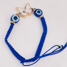 Pulsera Ajustable,Ojo Del Mal/Adjustable Bracelet, Evil Eye Adjustable Blue Evil Eye Bracelet With Sliding Knot, Blue Bracelets With Adjustable Chain, Blue Adjustable Bracelet Jewelry, Adjustable Blue Friendship Bracelets With Evil Eye, Adjustable Blue Evil Eye Bracelet As Gift, Adjustable Evil Eye Bracelets For Beach, Casual Blue Friendship Bracelets With Evil Eye, Adjustable Evil Eye Braided Bracelet For Beach, Adjustable Blue Braided Bracelets Gift