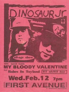 the poster for dinosaur jr's concert at the fillmore auditorium on feb 22, 1971