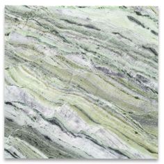 green marble textured with white and grey streaks on the top, as seen from above