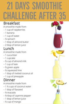 21 Day Smoothie Challenge, Juice Challenge, Smoothie Fruit, Best Smoothie, Yummy Smoothie Recipes, Smoothie Challenge, Fat Burning Smoothies, Lunch Food, Fitness Apps