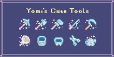 the yomi's cute tools game is shown in pixel art and it looks like they