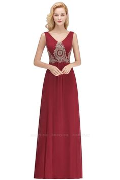 BMbridal A-Line Chiffon Lace Ruffles Evening Dress | BmBridal Red V-neck Chiffon Wedding Dress, Chiffon V-neck Evening Dress For Wedding, Red V-neck Chiffon Dress For Wedding, V-neck Chiffon Evening Dress For Banquet, Chiffon V-neck Mother Of The Bride Dress For Banquet, Lace V-neck Evening Dress For Banquet, Chiffon V-neck Evening Dress For Bridesmaids, Red Chiffon V-neck Evening Dress, Chiffon V-neck Bridesmaid Evening Dress