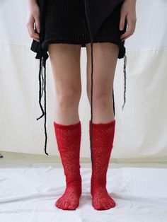 Composition : Wool Mohair 30% Nylon 30% Acryl 40%Color : redCountry of Origin : Republic of Korea Red Stretch Thigh-high Socks, Red Stretch Knee-high Socks For Winter, Fitted Red Knee-high Socks For Fall, Fitted Red Winter Socks, Casual Red Knee-high Socks For Fall, Red Knee-high Socks For Fall, Casual Red Fitted Knee-high Socks, Red Casual Knee-high Socks For Winter, Red Casual Knee-high Winter Socks