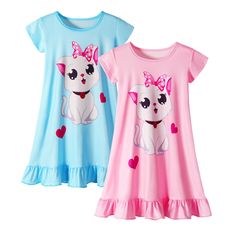 PRICES MAY VARY. 2pcs Girls Nightgowns-One Package included 2 Nightgown for Girls,easy to replace for the whole week,various cat patterns let your princess girl have different surprises. Toddler Nightgown material-Girls nightgowns are made of milk silk and spandex,The milk silk material is softer,more skin friendly and breathable,very comfortable for wearing.Stop worrying about fading and cracking. Cute Cat Girls Pajamas-3D dye-sublimation printing creates vibrant colors and clear patterns which Toddler Nightgown, Unicorn Pajamas, Gowns For Kids, Girls Nightgown, Night Gowns, Kids Gown, Pajama Dress, Girls Sleepwear, Princess Girl