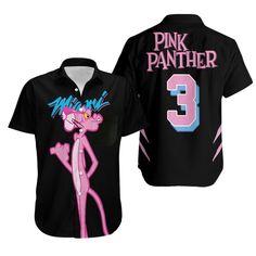 Miami Heat X Pink Panther 3 2021 Collection Black Jersey Inspired style Hawaiian Shirt Lightweight construction with breathable mesh fabric provides a comfortable and flawless fit. Panther Shirt, Personalized Jersey, Pink Panther, Pink Panthers, Black Jersey, Beach Shirt, Style Pink, Miami Heat, Hawaii Shirt