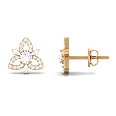 Product Details These exquisite flower stud earrings feature round cut diamonds set in lustrous gold, creating a stunning and elegant design. The intricate details of the flower and the high-quality diamonds make these earrings a perfect addition to any jewelry collection. These diamond flower stud earrings are versatile and timeless, perfect for adding a touch of sophistication to any occasion. Product Information SKU SHP-EARRINGS032210246 Length 8.5 mm Width 8 mm Weight 1.20 gm (Approximate) D Formal Yellow Gold Flower Earrings With Diamond Accents, Formal Flower Shaped Diamond Earrings In 14k Gold, Formal 14k Gold Diamond Earrings With Flower Shape, Formal 14k Gold Diamond Earrings In Flower Shape, Formal 14k Gold Flower-shaped Diamond Earrings, Elegant Gold Flower Earrings With Brilliant Cut, Formal Yellow Gold Flower Earrings With Prong Setting, Elegant Gold Flower Earrings With Prong Setting, Flower Shaped Diamond Earrings With Prong Setting