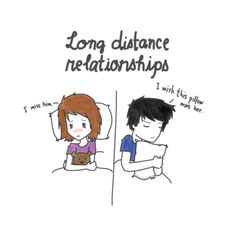 two people sitting next to each other with the words long distance relationshipss on them