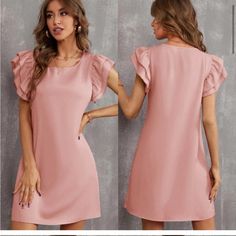 Ruffle Frill Layered Short Sleeve Tunic Dress Business Casual Cocktail. This Listing Is For The 1st Picture. Other Colors Are Listed Separately. Ships In 6-10 Days~All Purchases Shipped With A Special Gift 100% Polyester Size Tags Are In Letters Xs-(2) S-(4) M-(6) L-(8/10) Do You Love? Anthro Festival Preppy Casual Mumu Revolve Spell Reformation Puff Popular Swim Contemporary Layering Free People Cami Dress Top Events Lulu Vacation Beach Contemporary Anniversary Boat Weekend Pool Swim Night Out. Chic Shift Dresses With Ruffles, Elegant Pink Mini Dress With Ruffle Sleeves, Pink Sheath Dress With Ruffles, Short Sleeve Ruffled Shift Dress, Short Sleeve Shift Dress With Ruffles, Shift Dresses With Ruffles And Short Sleeves, Elegant Shift Mini Dress With Ruffles, Tight Lace Dress, Free People Cami