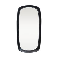 a black rectangular mirror on a white background