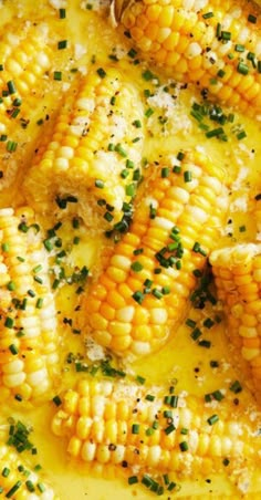 corn on the cob with butter and parsley