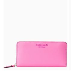 Reposhing This Item I Purchased From @Ksimpson8705. Loved It, But Ready To Rotate For Something New. Questions? Leave A Comment Below! Kate Spade Pink Wallet, Kate Spade Wallet Pink, Pink Wallet, Leather Trifold Wallet, Girly Bags, Large Wallet, Black Leather Wallet, Kate Spade Wallet, Change Purse