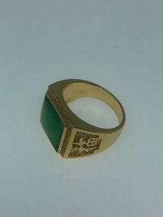 Large green nephrite jade Ornate German Silver Vintage ring, does not tarnish, NOT sterling Has Chinese lettering for luck on the sides. Sizes 8, 10 or 11 My jeweler can custom re size for a $20 fee All rings are shipped in a nice gift box. Check out our over a THOUSAND great reviews!!! Engraving is $4 per letter and is not always perfect depending on the piece. It can take a few days if the jeweler is busy. This is payable to Paypal Judithsltd@gmail.com This is "fun jade" Color enhanced stone. Chinese Lettering, Lucky Green, Nephrite Jade, Jade Ring, German Silver, Vintage Ring, Equatorial Guinea, Bosnia And Herzegovina, Vintage Rings