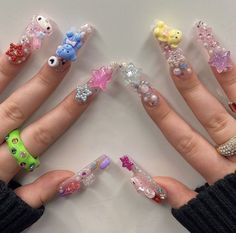 Grunge Nails, Cute Nail Art, Nail Charms