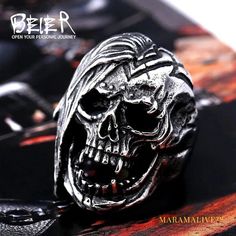 new store 316L Stainless Steel Skull Ring For Men top quality Vintage Exaggerated fashion Jewelry Skull Lover, Biker Rings, Vintage Skull, Ring For Men, Rings Cool, Men Vintage, Skull Ring, Skull Design, Men's Rings