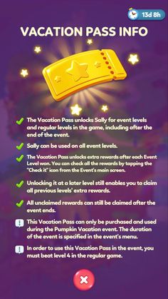 the vacation pass info page is shown in this screenshoter's guide to help you