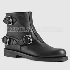 Designer: Gucci Condition: Authentic And Brand New Style Name / Number: 'Rosell', 387893 A9l00 1000 Material: Leather Upper, Rubber Sole Unique Features: Biker Boots With Buckle Detail. Back Zip Closure Color: Black, Please Note That Color Appearance May Vary Depending On Your Monitor Settings Retail: $995 Plus Tax Measurements: Please Ask For Measurements Size: Marked It Sz 39.5 / Converts To Us 9.5 Malvina's Luxe (Malvina's Luxuries) Is A Trusted Name In Designer Merchandise Since 2001, We Pri Classic Gucci Boots With Leather Sole, Gucci Ankle Boots With Reinforced Heel, Gucci Black Ankle Boots, Gucci Black Boots With Reinforced Heel, Gucci Combat Boots, Gucci Ankle Boots, Chunky Black Boots, Boots Biker, Gucci Boots