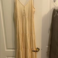 Yellow Floral Dress. Hits About Below Knee On Me (5’10). Never Worn (Chest Was Too Large) Tie Detail On Back. Stretchy Material. Good For Summer Or Spring. Yellow Cotton Maxi Dress For Day Out, Summer Yellow Maxi Dress For Daywear, Yellow Flowy Sundress For Daytime, Casual Flowy Yellow Maxi Dress, Casual Yellow Flowy Maxi Dress, Yellow Flowy Maxi Dress For Daytime, Flowy Yellow Casual Sundress, Flowy Yellow Maxi Dress For Daytime, Casual Yellow Flowy Sundress