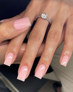 Light Nails Short, Light Pink Square Acrylic Nails, Light Pink Short Nails, Light Pink Square Nails, Short Pink Square Nails, Square Pink Nails, Nails Light Pink, Y2k Acrylic, Nails Y2k