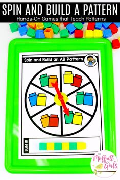 spin and build a pattern game for kids