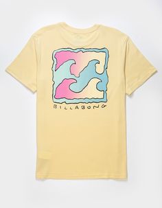 Billabong Crayon Wave Tee. Graphic On Left Chest. Large Graphic On Back. Side Seam Flag Label. Crew Neck. Short Sleeve. 100% Cotton. Machine Wash. Imported. Billabong Aesthetic, Vine Yard, Wwe T Shirts, Flannel Sweatshirt, Billabong Men, Graphic Trends, Guy Harvey, Surf Shirt, Surf Tshirt