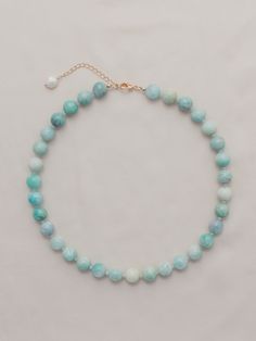 Amazonite and faceted aquamarine, freshwater pearl charm Gold-filled lobster clasp closure Length - 16.5" + 2" extender Handmade in Newport, RI *Due to the unique nature of freshwater pearls and genuine stones there will be slight variations from images on site Amazonite Gemstone Beaded Jewelry, Amazonite Necklace With Natural Stones, Single Strand Aquamarine Jewelry Gift, Elegant Amazonite Bead Necklaces, Elegant Amazonite Beaded Necklace, Larimar Gemstone Beads Necklace As Gift, Larimar Gemstone Beads Necklace For Gift, Larimar Gemstone Bead Necklaces For Gifts, Aquamarine Gemstone Beaded Necklace