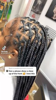 Kris Kross Knotless Braids, 42 Inch Box Braids, Box Braids With Rubber Band Design, Rubber Band Knotless Braids, Black Hair Dyed, Hair Dyed Natural, Girl Braided Hairstyles, Hair Styles Braids