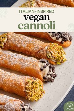 an image of vegan cannoli on a plate