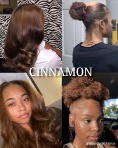 4 Hair Color, Honey Brown On Black Women, Cinnamon Hair Black Women, Black Girls Brown Hair Color, Different Hair Colors For Black Women, Black Women Hair Dye, Dyed 4c Natural Hair, Cinnamon Brown Hair Color On Black Women, Hair Dye Ideas For Black Women