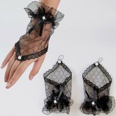 Black Lace Gloves, Wedding Accessories For Bride, Lace Fingerless Gloves, Prom Costume, Hand Socks, Costume Gloves, Short Gloves, Black Bridal, Wedding Gloves